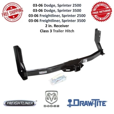 Enganche de remolque Draw-Tite 75210 clase III, negro 2 pulgadas Receptor para 03-06 Sprinter Foto 1 de 4