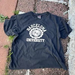 Barcelona University T Shirt XL Vtg - Picture 1 of 5