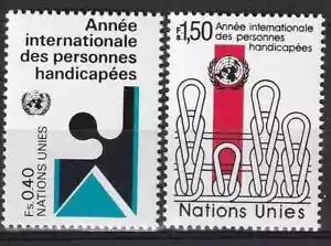 Naciones Unidas Ginebra 1981 Yvert 97/98 año discapacitado MNH VF - Imagen 1 de 1