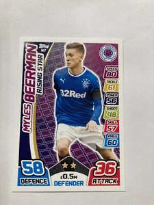 Myles Beerman - Rising Star - Rangers FC - SPFL 2017/18 MATCH ATTAX card - Picture 1 of 2