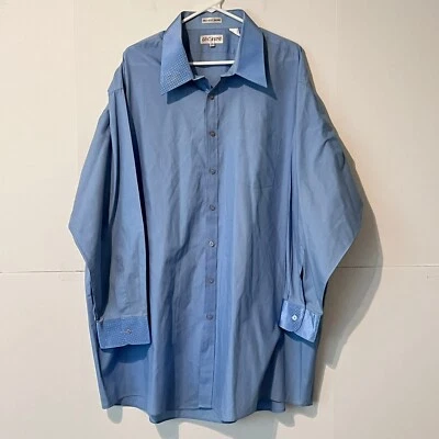 Camisa Lucasini Hombre Talla 20 34-35 Azul Aguja Única Sastrería Manga Larga Foto 1 de 4