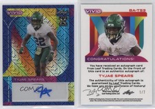 2023 Leaf Vivid Navy Blue Mojo /7 Tyjae Spears #BA-TS3 Rookie Auto RC