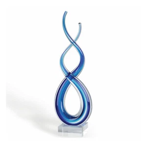 Murano Style Art Glass Colorful Centerpiece Deep Blue Sea Centerpiece, 20 Inches - Picture 1 of 2