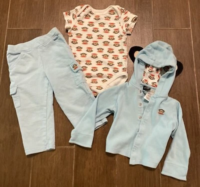 Body, Pantalones, Chaqueta Azul Paul Frank Infant Signature Monkey Design 6/9M Foto 1 de 4