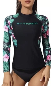 Attraco Women's Rash Guard Long Sleeve T-Shirt Swimsuit Swimming Costume Size XL - Picture 1 of 6