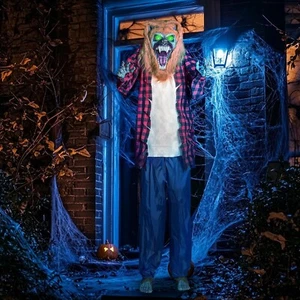 7FT Halloween Decorations Outdoor - Standing Animatronic Giant Towering Werewolf - Picture 1 of 6