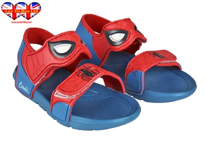Marvel Spiderman Sandals Shoes Blue Hook Loop,Adjustable,Official Licensed. - Image 1 of 4