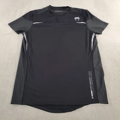 Venum 衬衫男式中号黑色短袖性能弹力 UFC MMA BJ * — 第 1/4 张图片