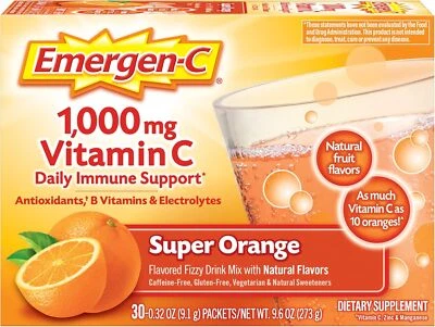 Emergen-C 1000mg Super Orange Flavor Vitamin C Powder - 30 Count - Image 1 of 2