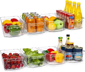 Contenedores organizadores de refrigerador - 8 piezas contenedores de plástico transparente para nevera, congelador, cocina - Imagen 1 de 7