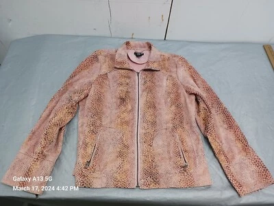 Chaqueta de piel de serpiente rosa imitación cuero damas talla L Foto 1 de 4