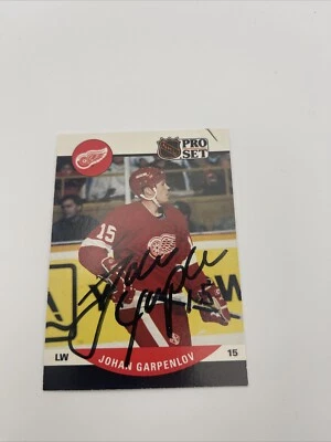 1990-91 Pro Set Johan Garpenlov Autographed Hockey Card #605 (RC) - Image 1 of 2