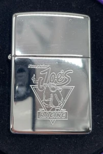 1994 Zippo Smokin' Joe's Racing Polished Chrome Etched UNFIRED Lighter with Tin - Picture 1 of 6