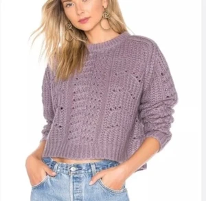 Maglione ASTR the Label Georgia Cable Knit in Lilla Donna Taglia XS Misto Lana - Foto 1 di 9