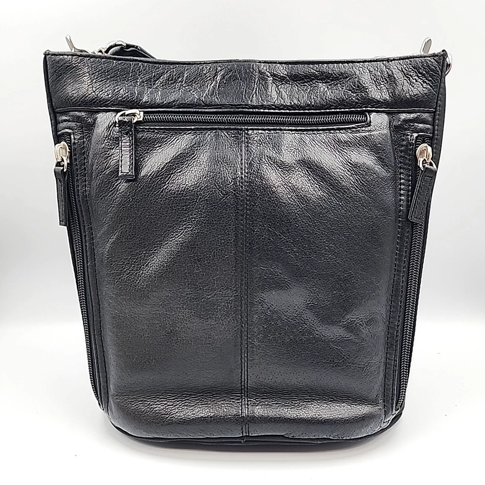 Bolsa tiracolo Gun Tote’n Mamas GTM couro preto bolsa de transporte oculta - Leia - Imagem 1 de 4