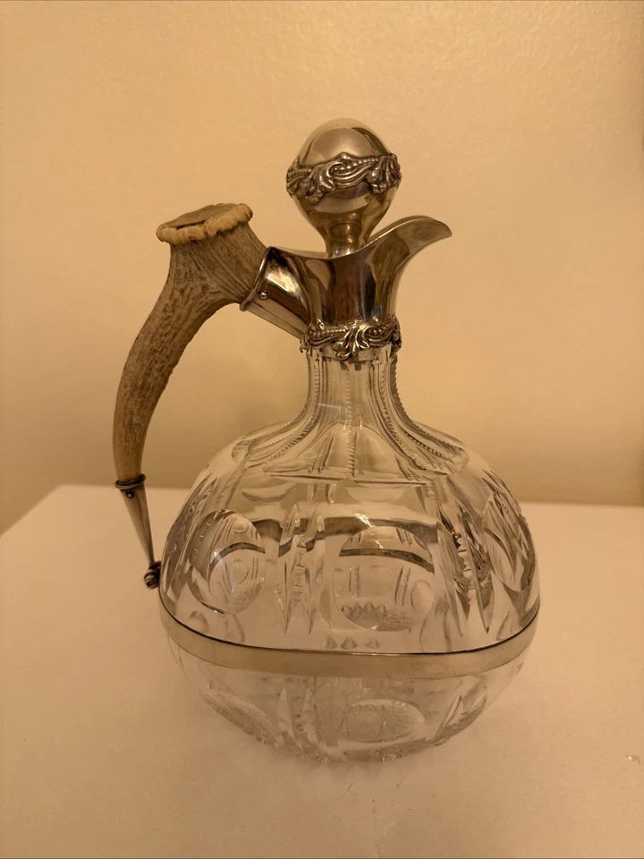 Ручка кувшина оленя графин стекло огранка серебро ABP - Изображение 1 из 1