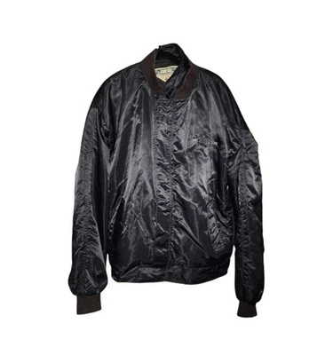 Guess Vintage 90's Satin Black Retro Bomber Jacket Size XXL - Image 1 of 4