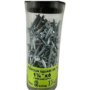 1 1/4 inch X 6 screw Robertson Dr.#2 labor saving device devices Flathead {BB} - Picture 1 of 6