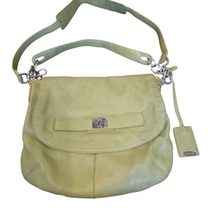 Calvin Klein Grün Leder Handtasche Crossbody Schultertasche Pebbled Saddle Bag - Bild 1 von 20