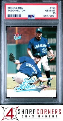 2004 ULTRA #154 TODD HELTON ROCKIES HOF POP 2 PSA 10 - Image 1 of 3