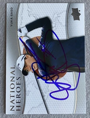 YUKA SASO AUTOGRAPH 2024 UD GOLF LPGA NATIONAL HEROES TRADING CARD #NH-16 - Image 1 of 2