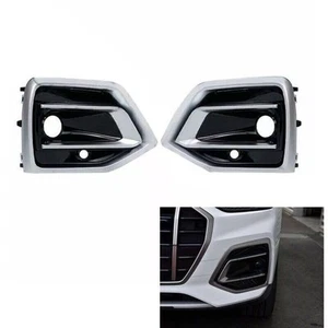 For Audi Q5 2021-2024 Front Bumper Fog Light Cover Grille Trim W/ Chrome 2Pcs - Picture 1 of 11