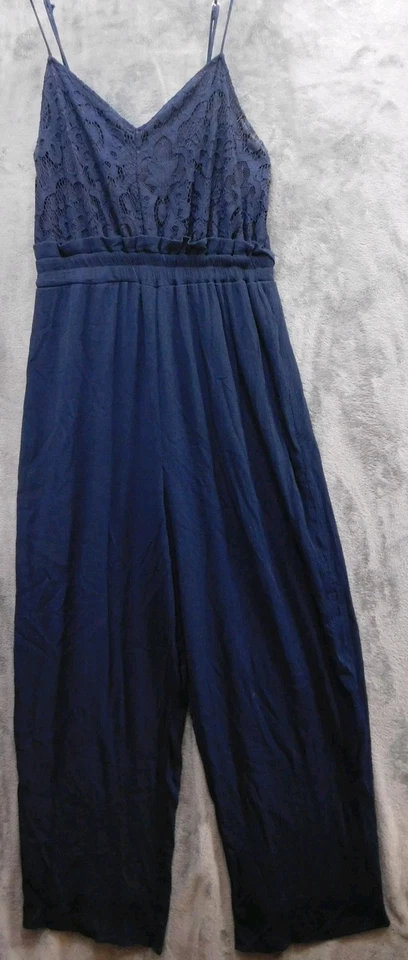 Maurices Jumpsuit Womens Large Lace Bodice Wide Leg Spaghetti Strap One Piece Ou - Image 1 of 4
