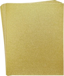 Paper Junkie 24 Sheets Glitter Gold for Crafts, 8.5-inchx11-inch, - Picture 1 of 8