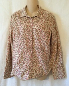 J. Jill Floral Corduroy Snap Front Top Size Medium - Picture 1 of 4