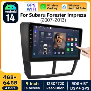 For Subaru Forester Impreza 2007-2013 Car Stereo BT Radio Android14 WIFI CarPlay - Picture 1 of 17
