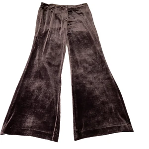 Pantalón BLUNAUTA Italiano Mujer Seda Viscosa Terciopelo Marrón IT46 UK 12 NUEVO SIN ETIQUETAS - Imagen 1 de 8