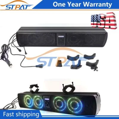 26'' RGB Lights UTV Sound Bar SxS Bluetooth Speaker System for Can Am X3 Polaris - Изображение 1 из 4