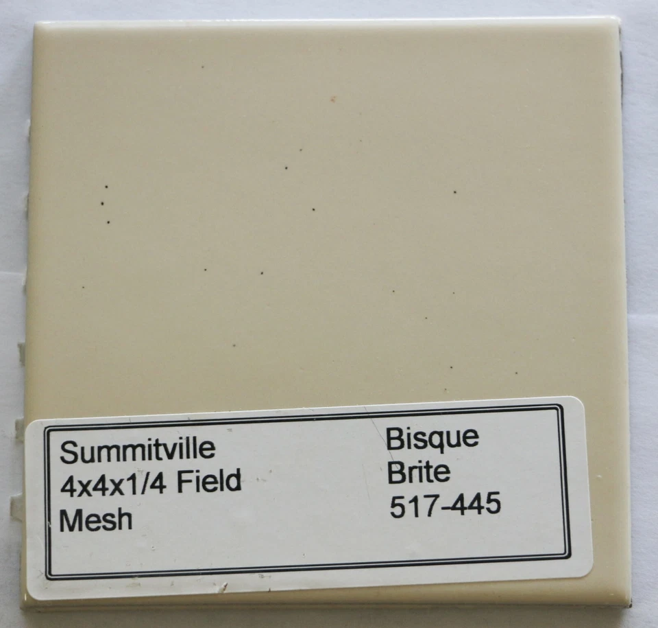 3 7/8" x 3 7/8" branco bisque azulejo brilhante parede remodelação mosaico cerâmica C#517 1 peça - Imagem 1 de 1