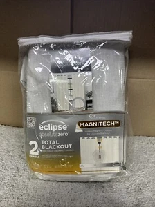 Eclipse Total Blackout Grommet Panels Magnetic Closure Ivory 52”x 84" 2 Panels - Picture 1 of 2