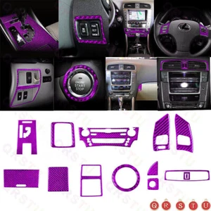 Inner Full Set Cover Trim 13X For Lexus IS250 IS350 2006-12 Purple Carbon Fiber - Picture 1 of 11