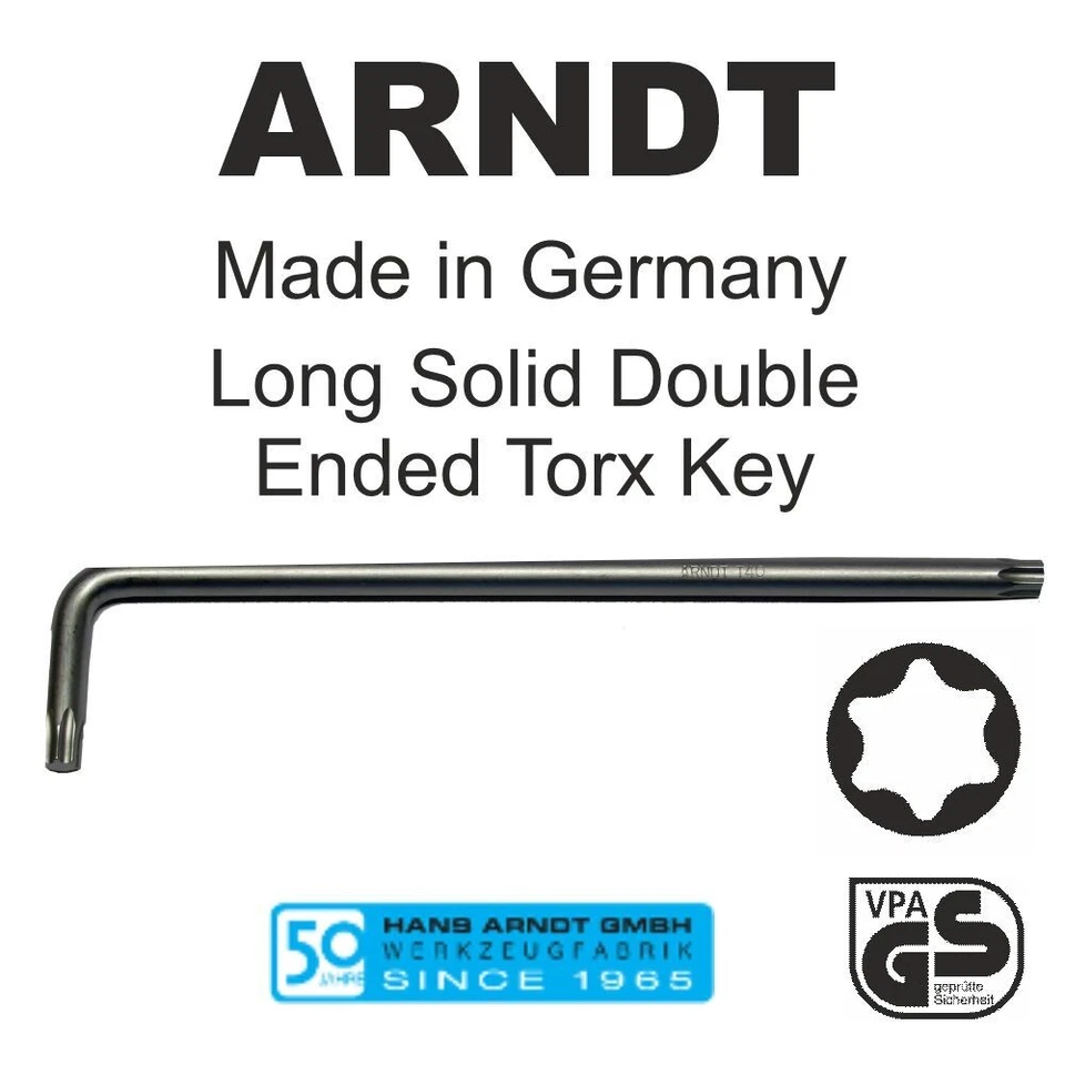 Torx Key T50 Solid Wrench Star Key LONG Double Ended L-Shaped Allen Key 6060 - Image 1 of 2