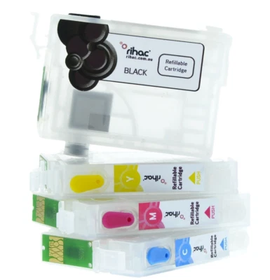 Rihac Refillable Cartridges for Epson 220 220XL XP420 XP324 XP320 XP220 WF-2630 - Image 1 of 2