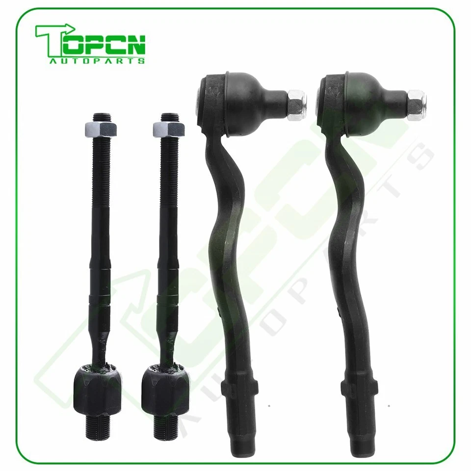 4pcs Front Inner Outer Tie Rod End Links For 2000 2001 2002 BMW 330Ci 330i 323Ci - Image 1 of 4