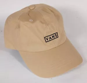 Vans Embroidered Logo Tan Adjustable Baseball Cap Hat 100% Cotton Strap & Buckle - Picture 1 of 6