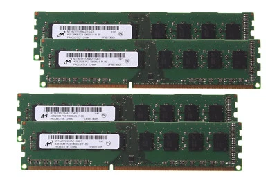 4pcs Micron 4GB 2Rx8 PC3-10600U DDR3 1333MHZ 240PIN DIMM Desktop Memory RAM @16G - Image 1 of 4