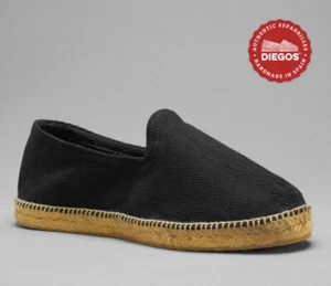 Diegos® French style black herringbone espadrilles shoes for men, Made in Spain - Picture 1 of 6