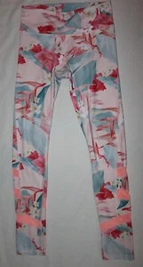 Old Navy Active Go Dry Girls Leggings XLarge XL 14 pink blue floral Hawaii - Picture 1 of 12