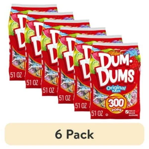 Dum Dums Original Flavor Mix Lollipops & Suckers 6 Pack, 300 Count 51 oz Bag – P - Picture 1 of 7