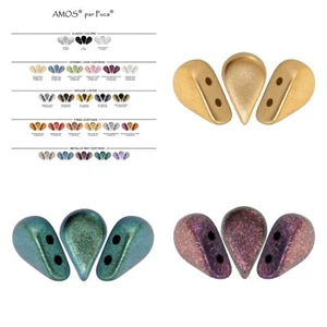 CHOOSE COLOR! 30pcs Amos ®par Puca 5x8mm,Czech Glass Pressed Beads - Picture 1 of 41