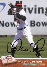 2007 Bowie BaySox PACO FIGUEROA Signed Card autograph AUTO ORIOLES