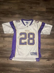 Vintage Reebok On Field Adrian Peterson Jersey Boys Medium White Vikings Y2K - Picture 1 of 7