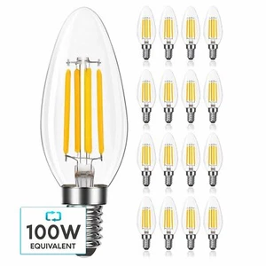 Luxrite Candelabra LED Light Bulbs 100W Equivalent 4000K B11 E12 Base 16-Pack - Picture 1 of 7