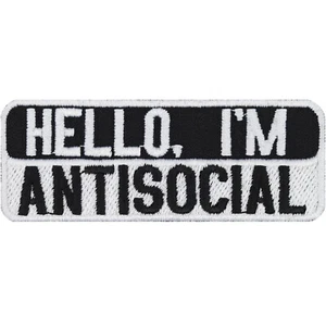 Aufnäher Biker Hello. I'm Antisocial Aufbügler Fun Patch Applikation 80x30mm - Bild 1 von 8