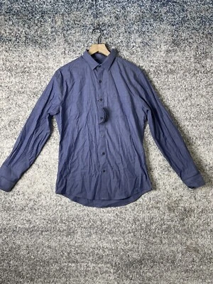 DKNY Men's Printed Button Down Shirt Navy Size Medium - Image 1 of 4