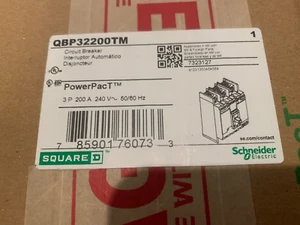 NUEVO - CAJA SELLADA SQUARE D QBP32200TM POWERPACT 3P 200A 240V DISYUNTOR - Imagen 1 de 3